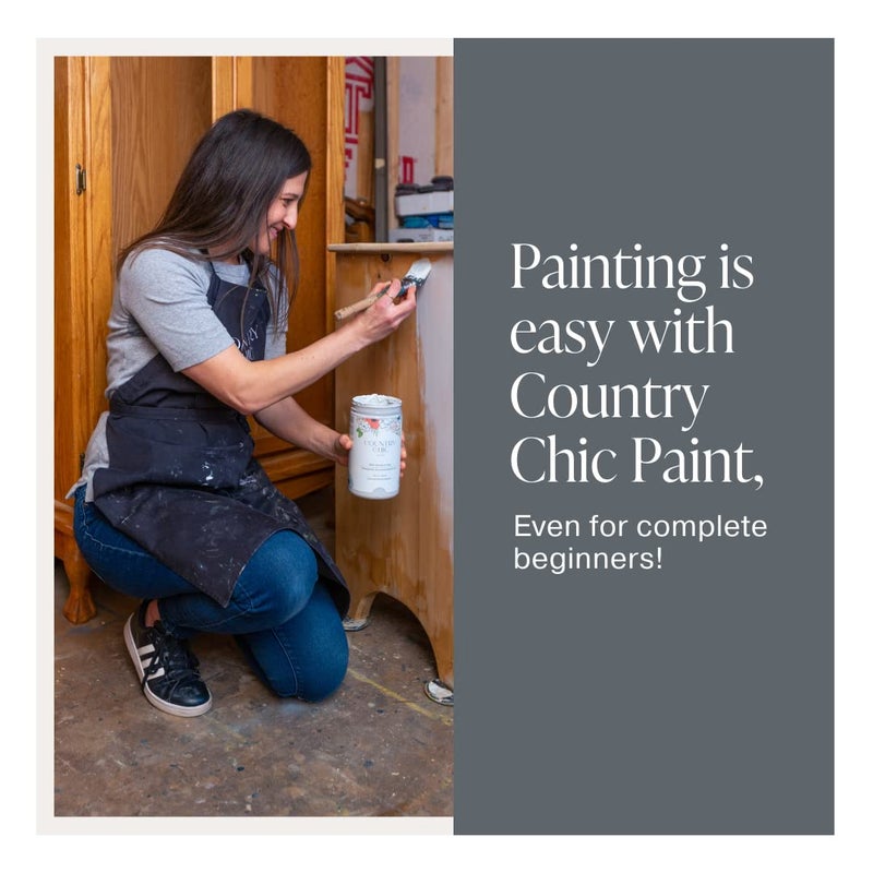 Country Chic Paint Country Chic All-in-One Chalk Paint for Furniture, Cabinets, Home Decor, Eco-Friendly, Matte Finish, Built-In Primer & Top Coat for Wood, Metal - Rocky Mountain (Charcoal Grey) - 4 oz (118 ml) - Image 5